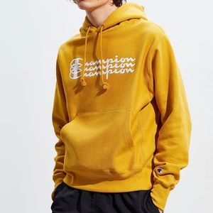 Champion UO Exclusive Reverse Weave Hoodie in Gold